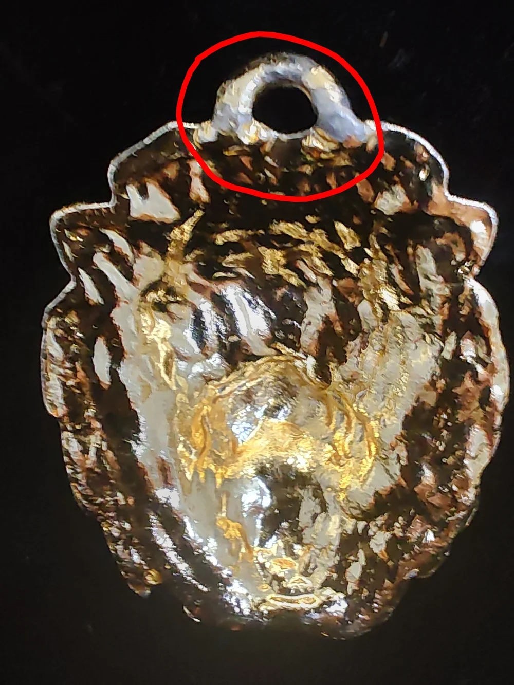 Gold Lion Head Pendant Large